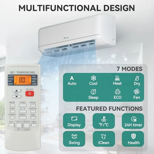 Mini Split Air Conditioner Heat Pump System - WiFi 1600W