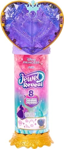 Ariel Fashion Doll - Jewel Reveal 8 Surprises Heart-Shaped Jewel Box