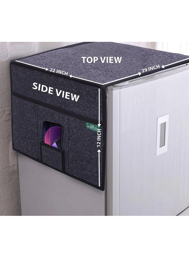 Refrigerator Top Cover - 5 Pocket 35 x 24 inch Grey Black