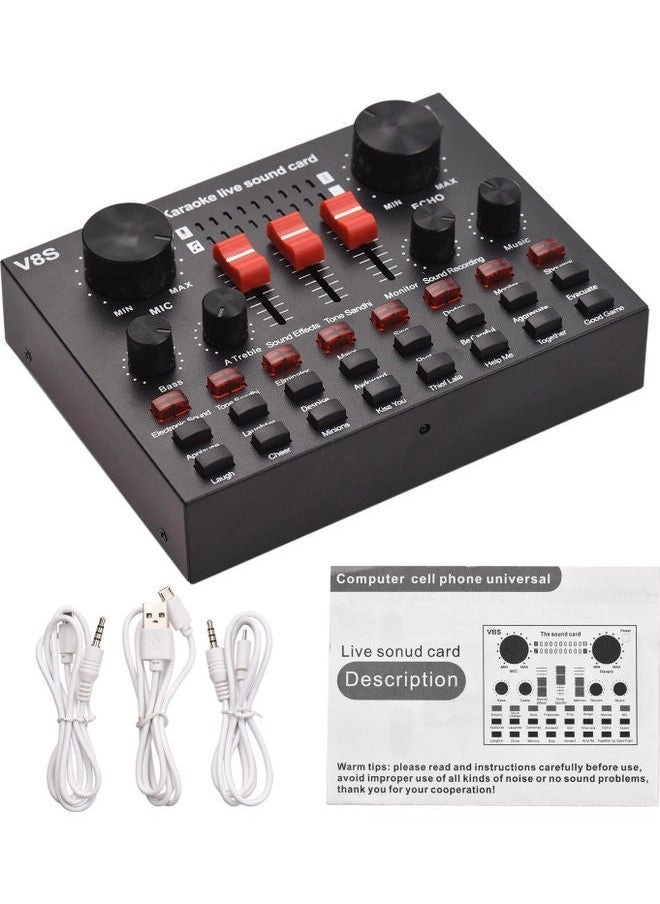 V8S - Mini Sound Mixer 16 Sound Effects Dual DSP