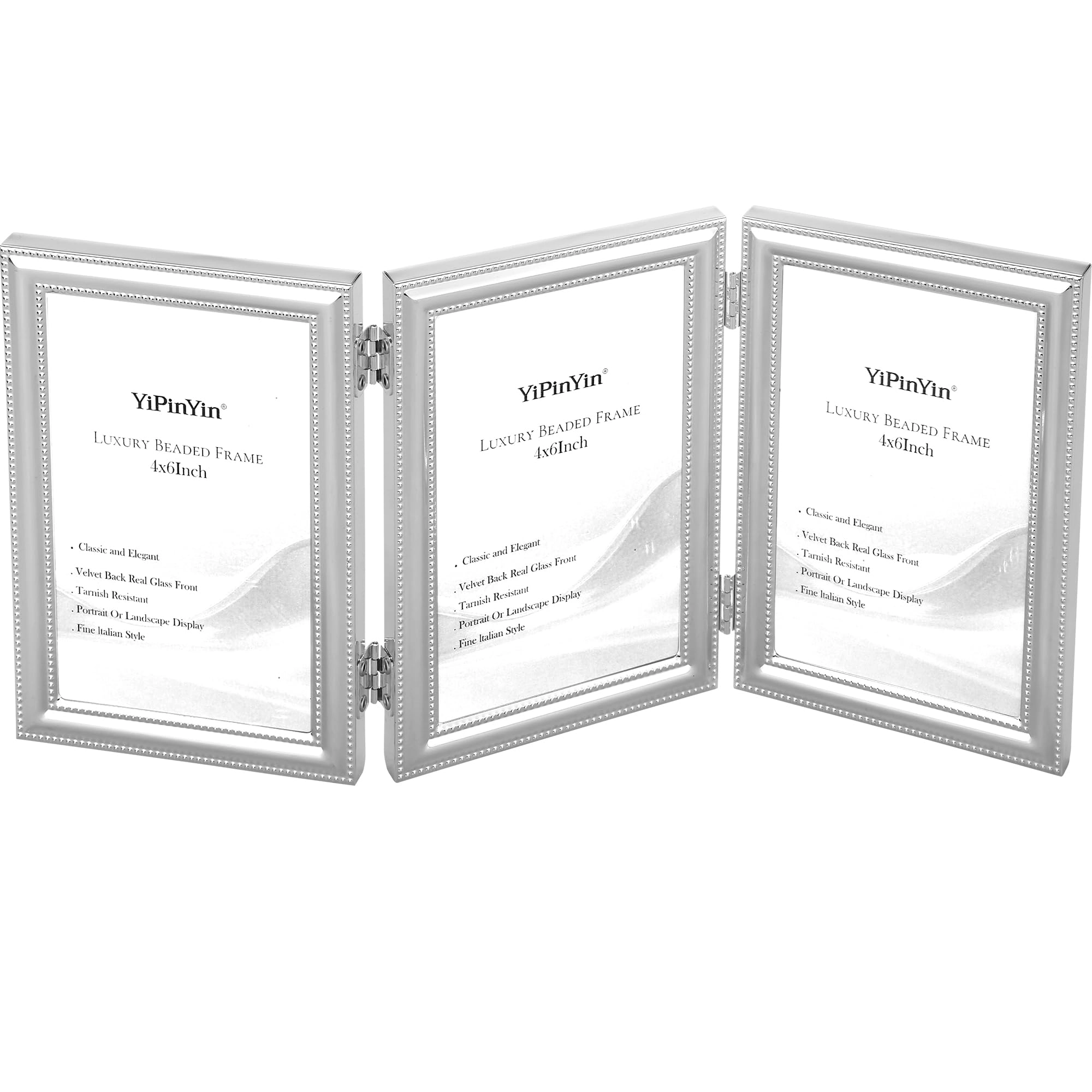 yipinyin Hinged Triple Picture Frame - 4x6Inch (Triple)