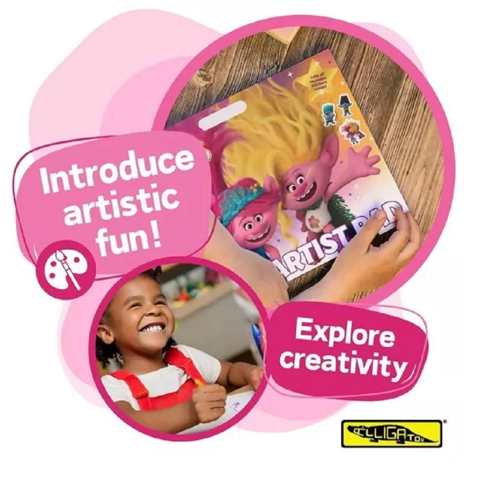 Trolls 3 Artist Pad - 24 Colouring pages 50 reusable stickers