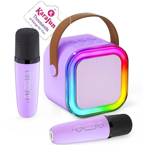 Mini Karaoke Machine - 2 Wireless Mics