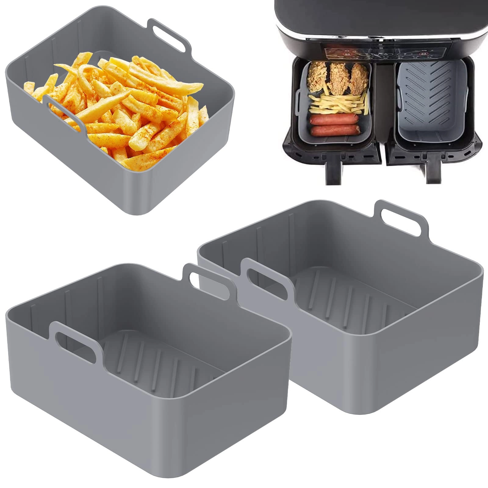 Hands DIY Air Fryer Silicone Liner - Food-grade Silicone 2PCS