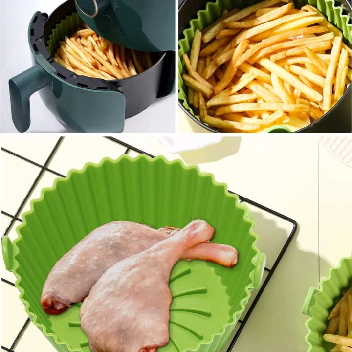 Air Fryer Silicone Pot Liners - Reusable 6.3 inches 2 Pack
