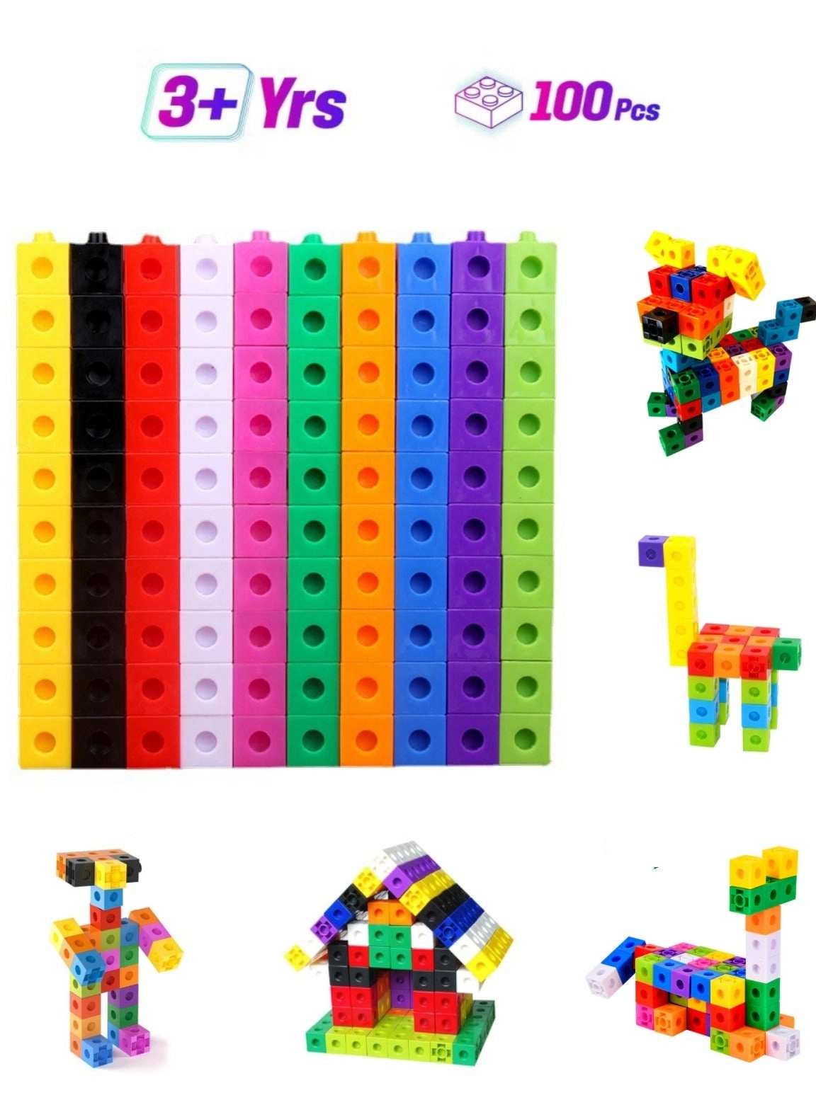 XICEN Linking Cubes - 3+ Years 100 pieces