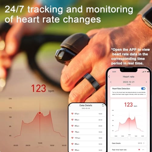 Smart Ring Health Tracker - 24/7 Heart Rate Blood Oxygen Sleep Tracking