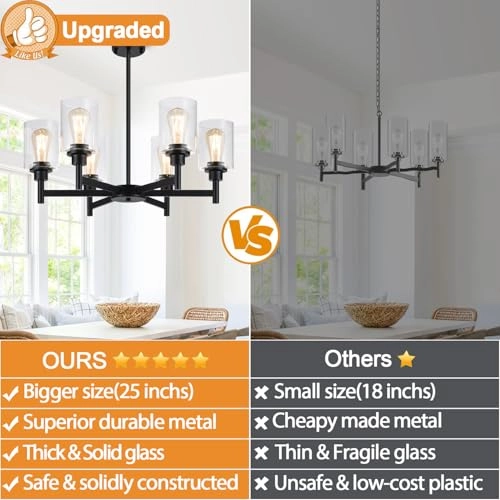 6-Light Chandelier - 25.2" to 61.2"