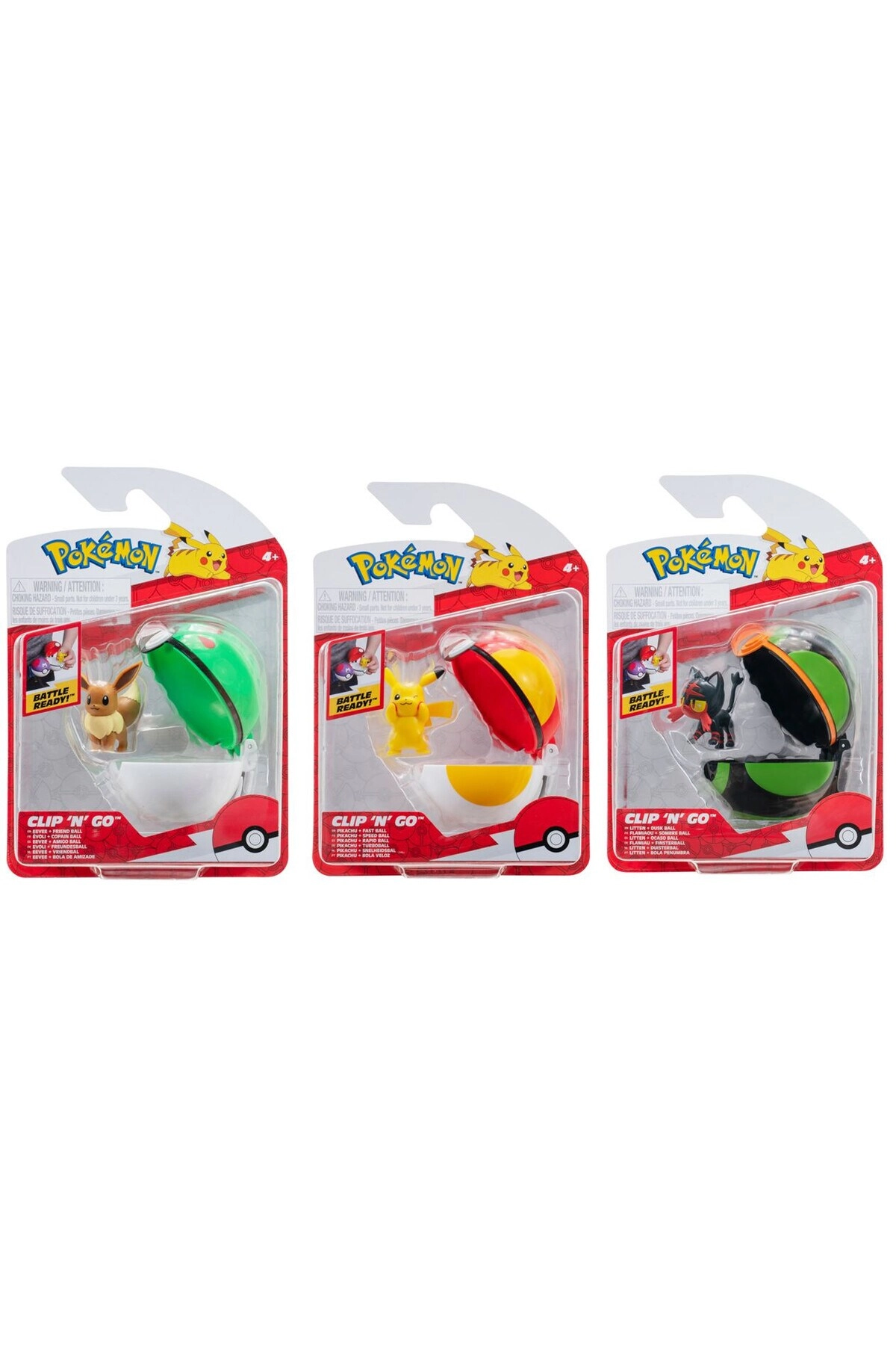 Wicked Cool Toys Clip N Go Battle Figure - Eevee + Poke Ball (PKW0259)