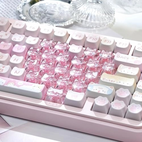 21 Keys Crystal Jelly Transparent Keycaps - QWERTY Bluetooth, USB-C