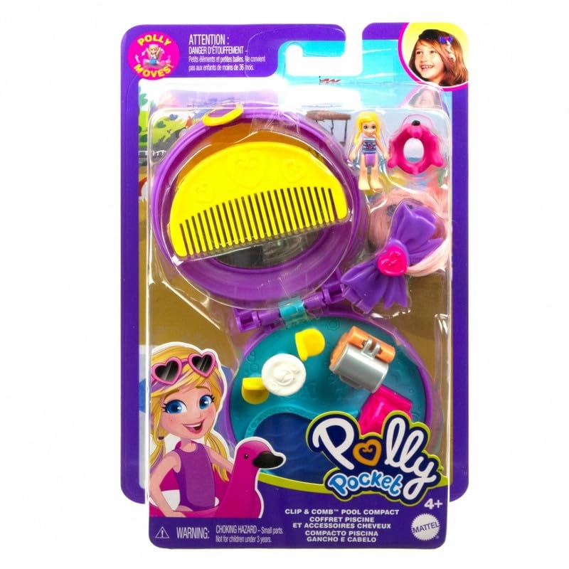 Mattel Polly Pocket Compact - Pool Clip and Comb Multicolor Ages 3+