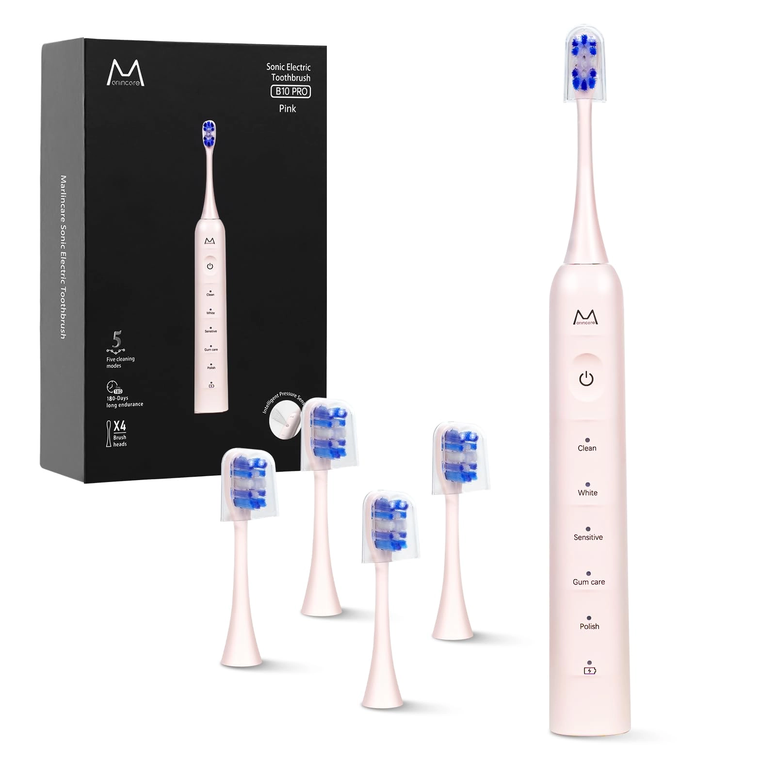 MLY Electric Toothbrush - Rechargeable Sonic 4 Replacement Heads