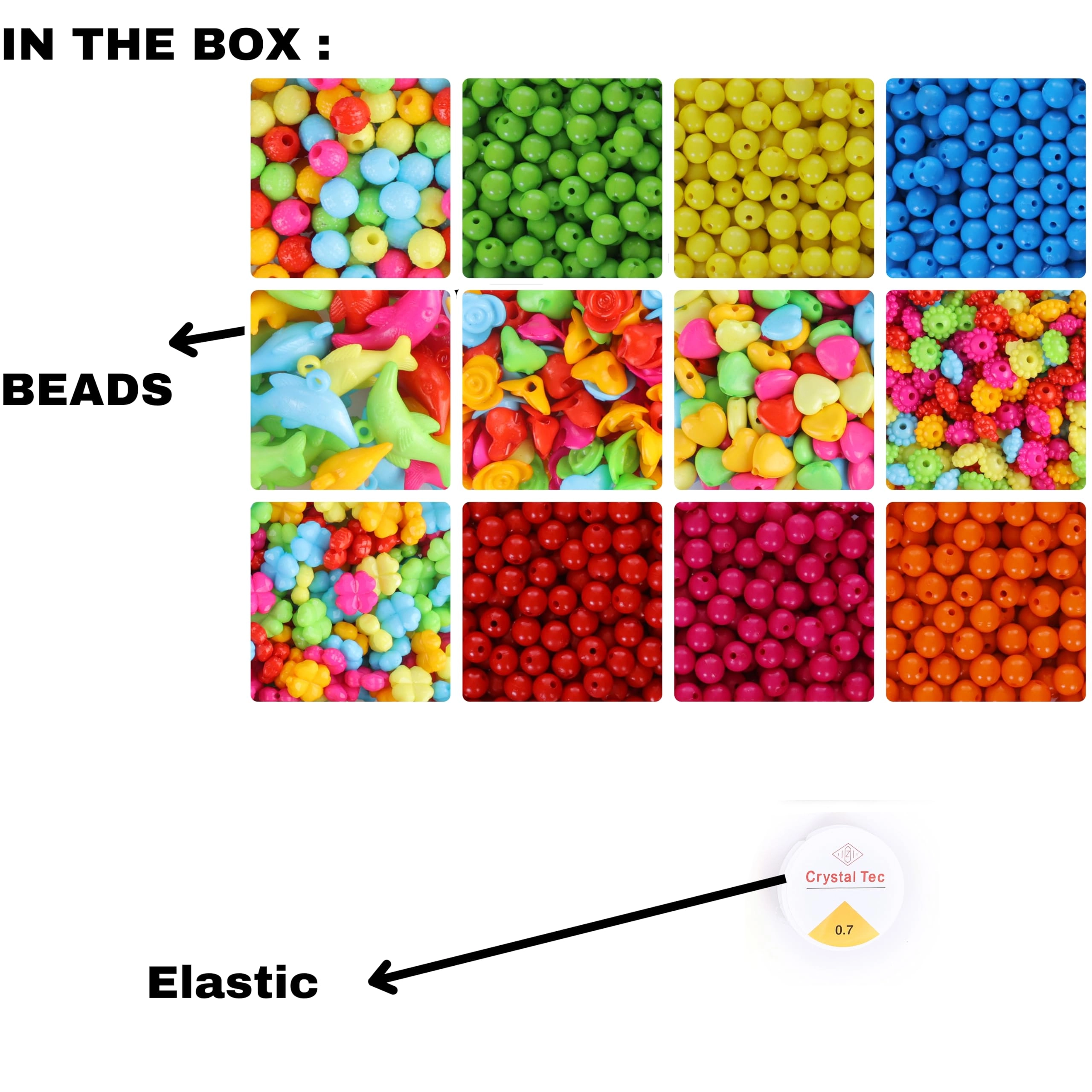 Bracelet Making Kit - 12 Types 10m Elastic Thread