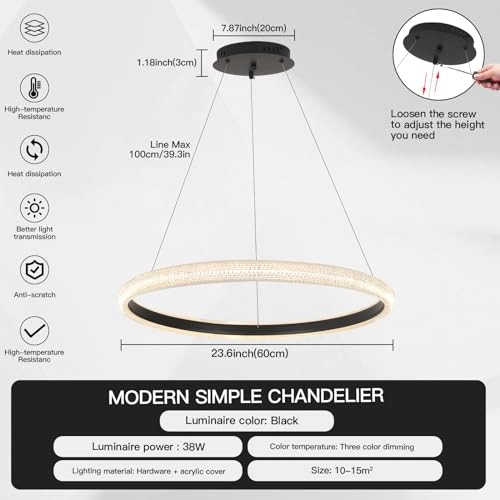 Modern LED Bedroom Chandelier - Dimmable