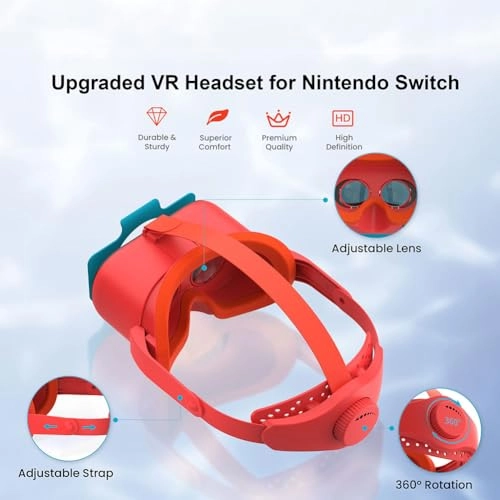 VR Headset for Nintendo Switch - Adjustable HD Lenses Head Strap