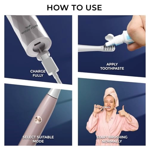 Super Sonic Electric Toothbrush - Rechargeable 3 Modes IPX7 Waterproof
