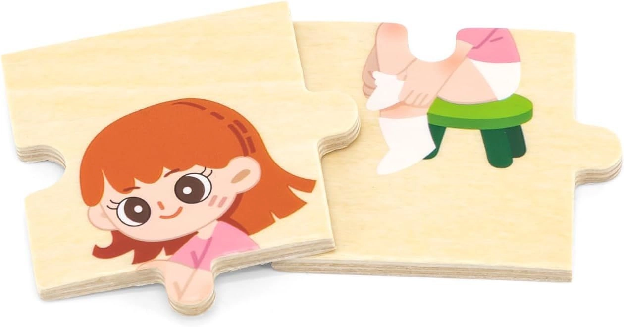 Getting Dressed Sequence Wooden Puzzle (SW-44649) - 28 pcs