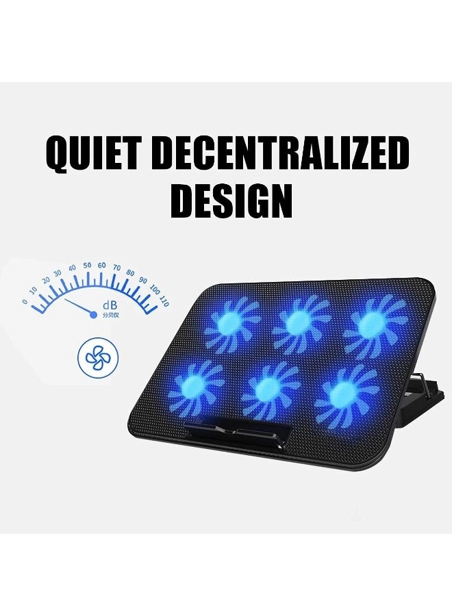 Gaming laptop cooling pad - 6 fans 12-21-inch