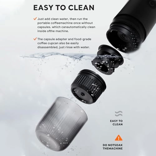 Compact Portable Coffee Machine - 120ml Ground Coffee & Capsules