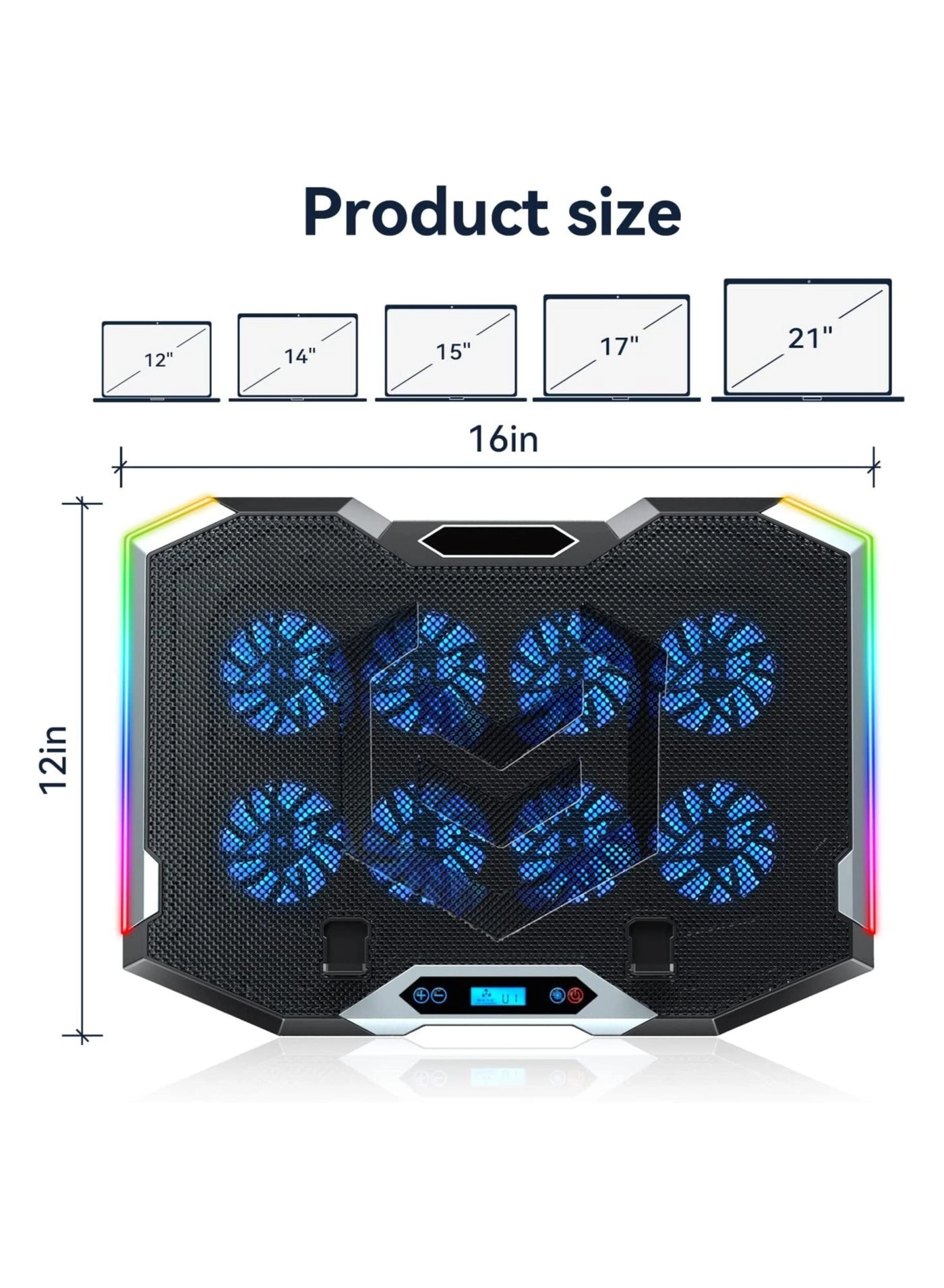 Gaming Laptop Cooling Pad - 8 fans 15-17.3 Inch