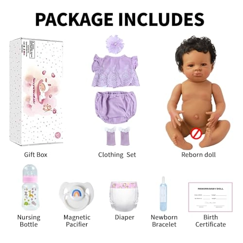 Reborn Baby Doll - 20-Inch Vinyl African American Ages 3+