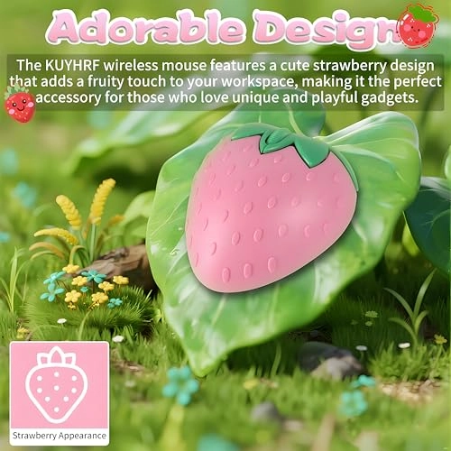 Cute Strawberry Wireless Mouse - Wireless