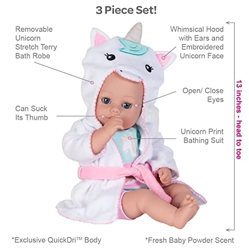Baby Bath Toy Unicorn - 13 inch QuickDri Body