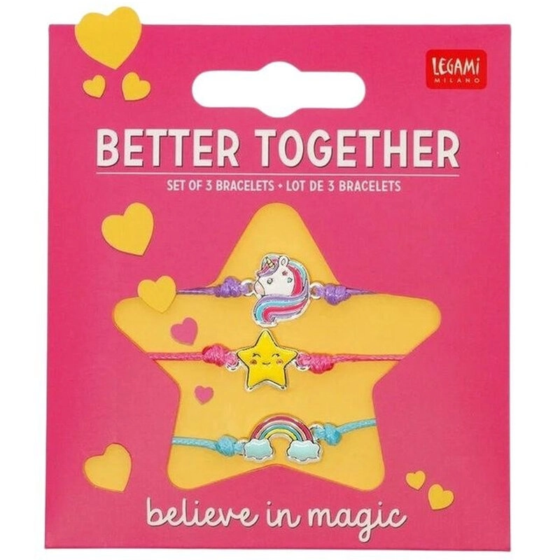 Better Together Unicorn Enamel Textile Bracelet