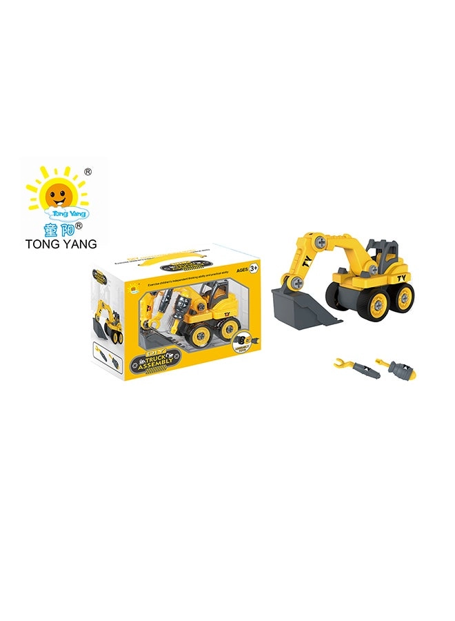 TONG YANG DIY Truck - Yellow/Black/ Grey Toy Building Blocks
