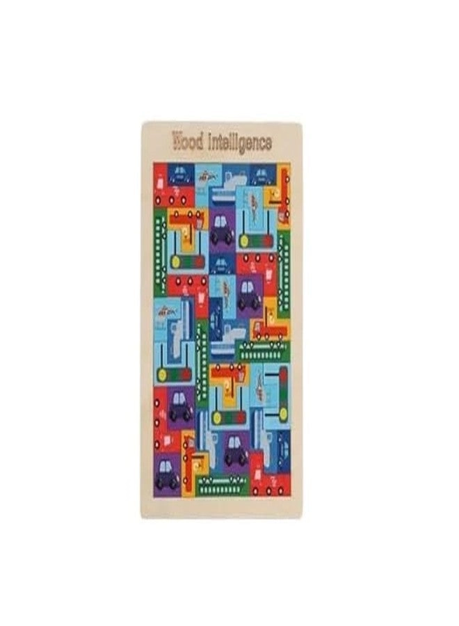 Wooden Traffic and Animals Pegged Knob Toy - 2 years+ 18 pieces Combo