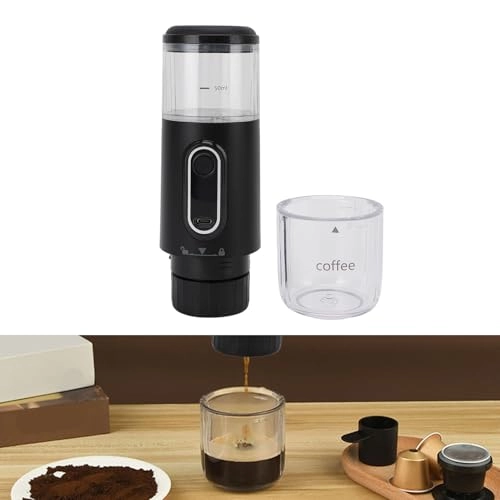 Portable Electric Espresso Machine - 1.6E+2 Milliliters capsules and ground coffee
