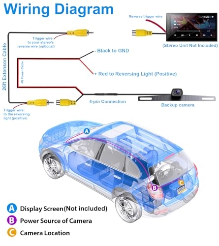 Car Backup Camera B2 - Night Vision Wired