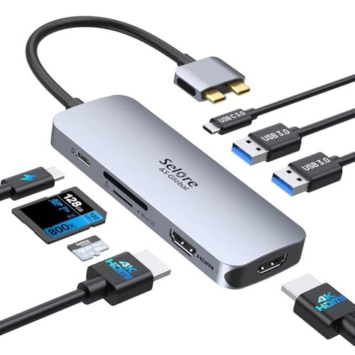 Selore&S-Global 13-in-1 Docking Station - Dual 4K 100W Power Delivery