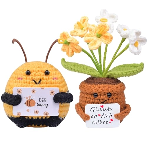 Pocket Hug Bee 8.5 cm + Sunflowers Lucky Charm 15 cm