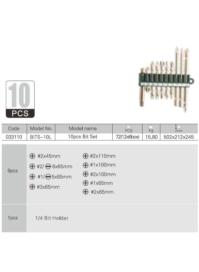 10 PC BIT SET - 9.4 cm