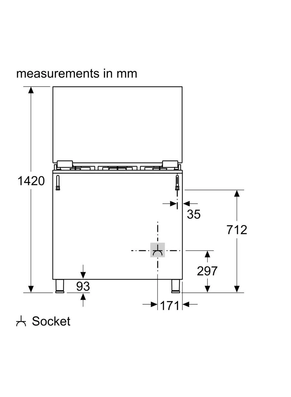 Series 6 HGX5H8W51M GAS Cooker