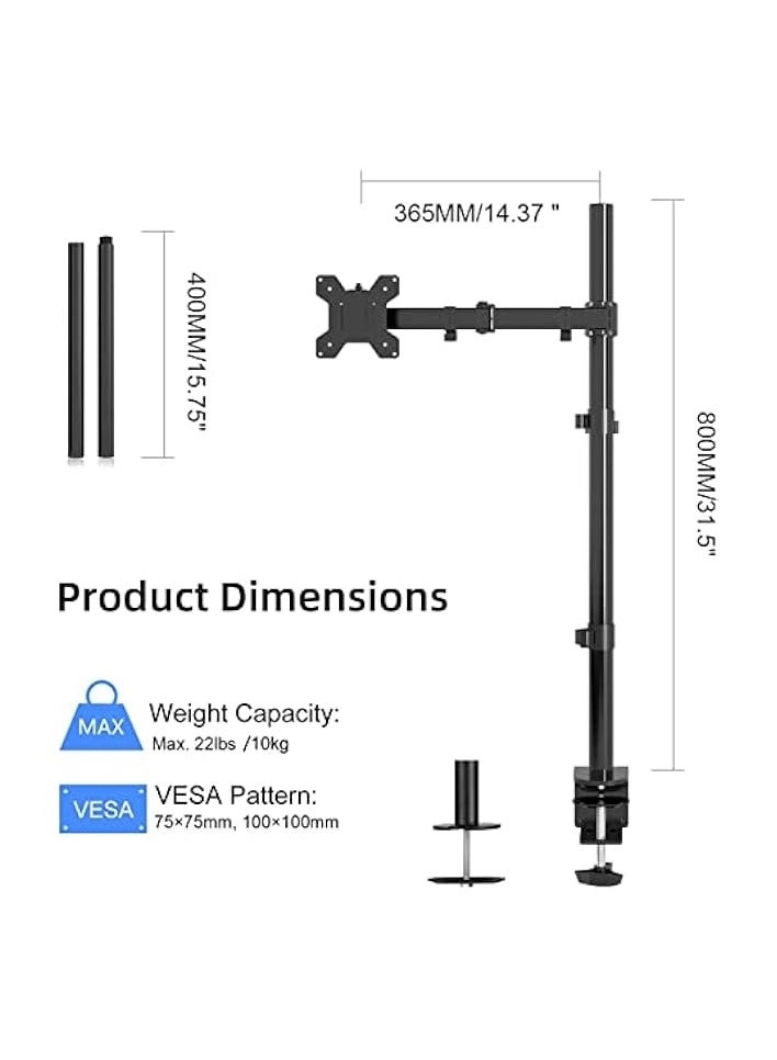Single Monitor Desk Mount - 1 32 Inch