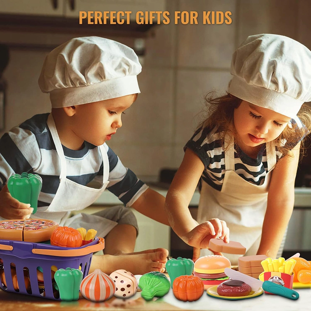 Kid's Fruits & Vegetables In Basket Toy Set - 3+ 28 pieces