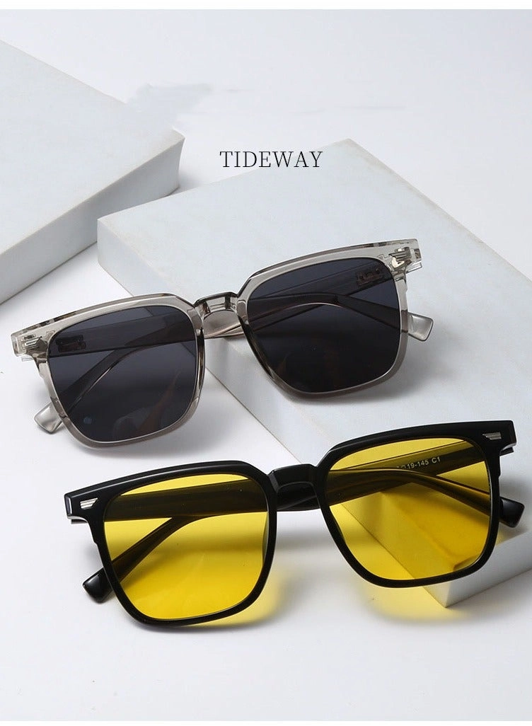 Polarized Aviator Sunglasses - 57 mm transparent gray frame