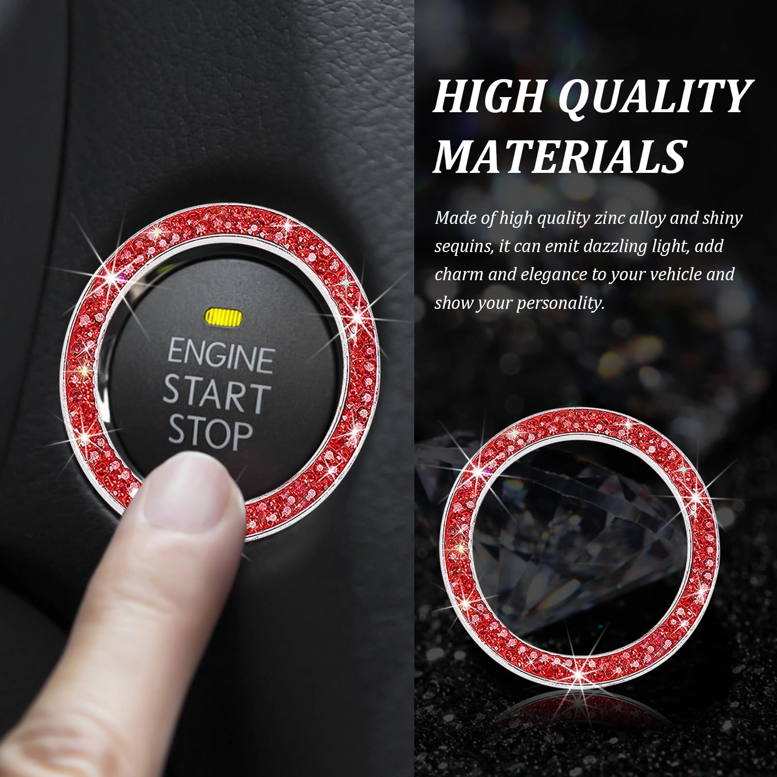 Rhinestone Car Engine Start Ring Decals