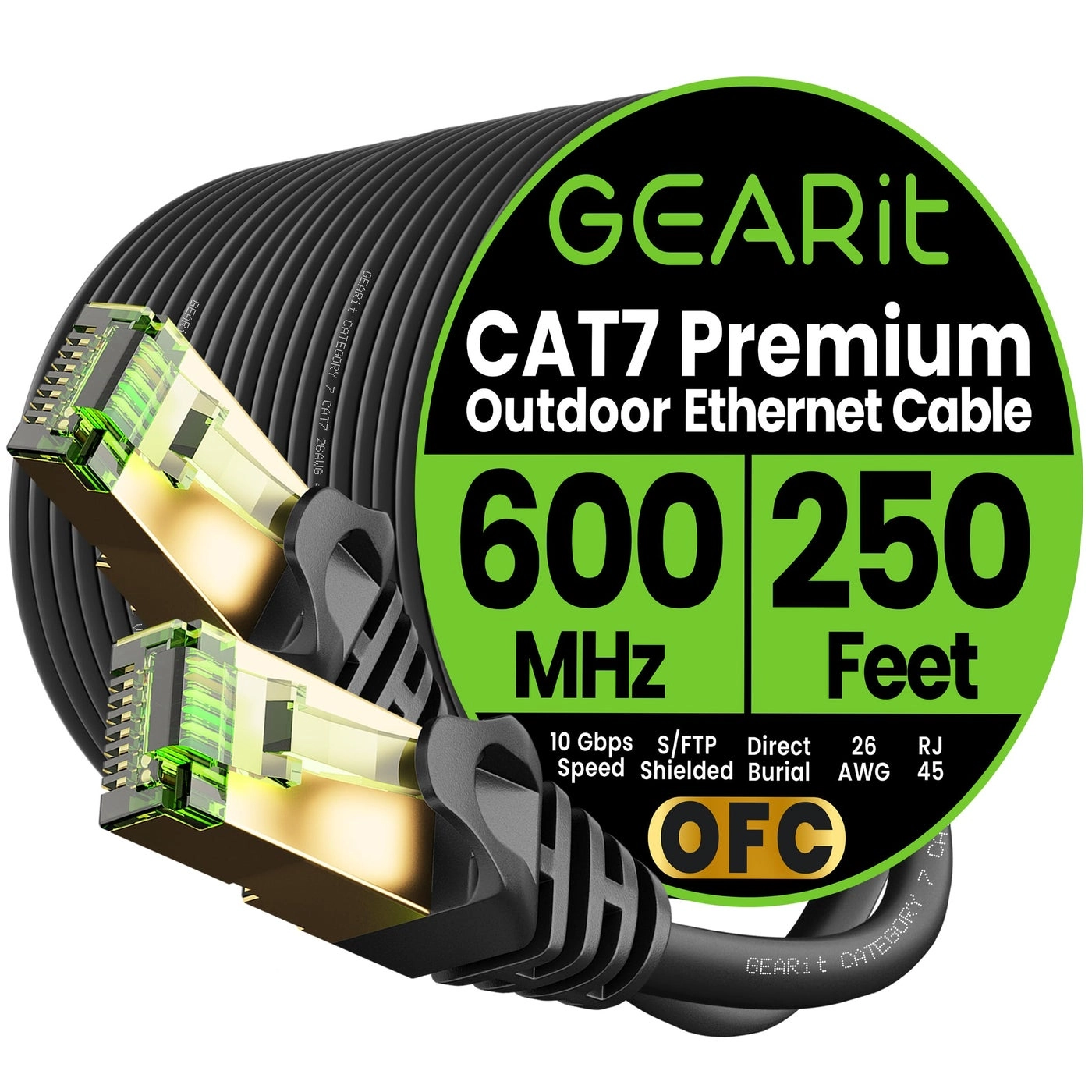 GEARit Cat7 Outdoor Ethernet Cable - 250ft