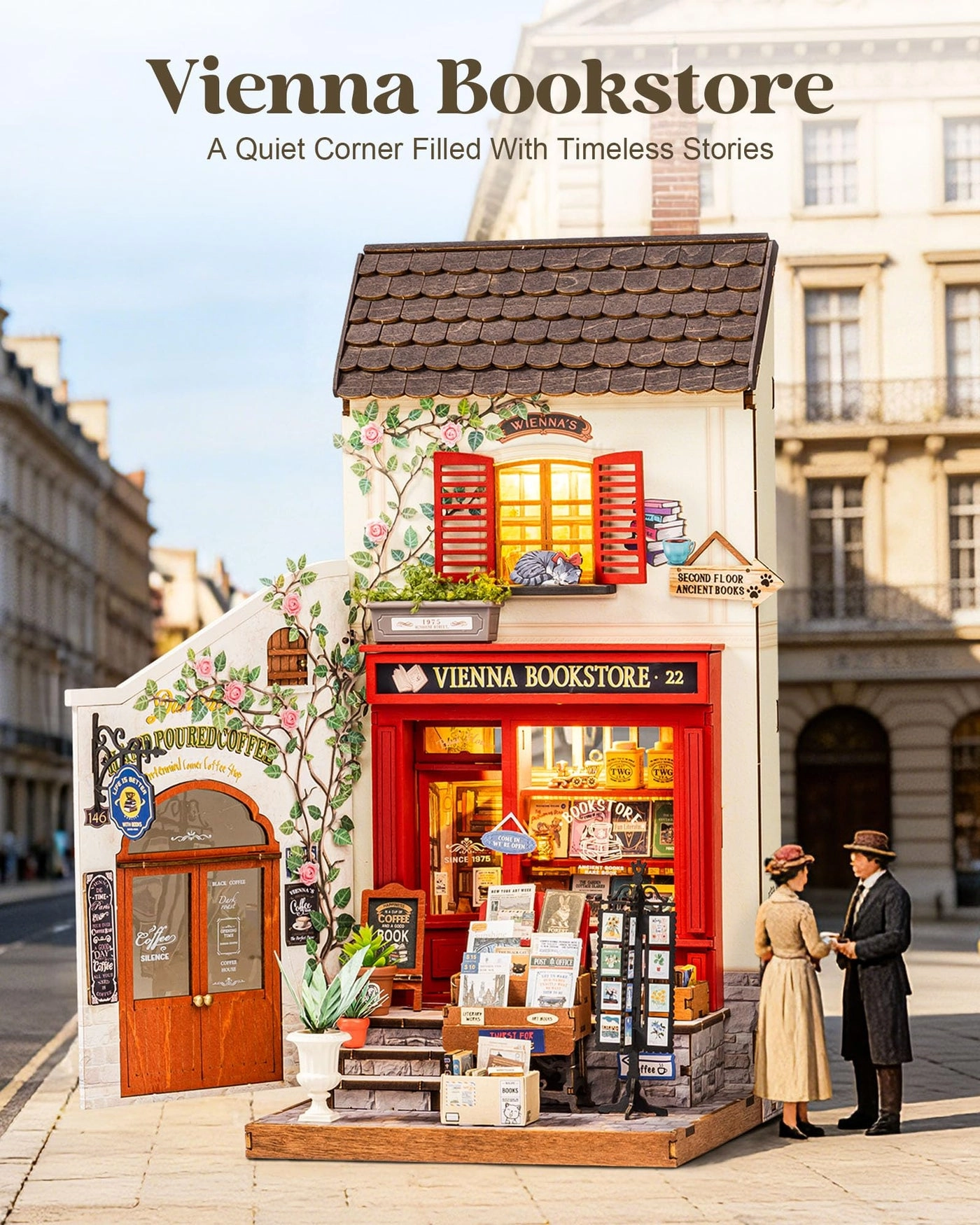 DIY Miniature House Kit - Vienna Bookstore 1:12