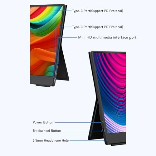 Portable Monitor - XUMIUZIY04t93ml8ro-13 14 Inch 1080P FHD