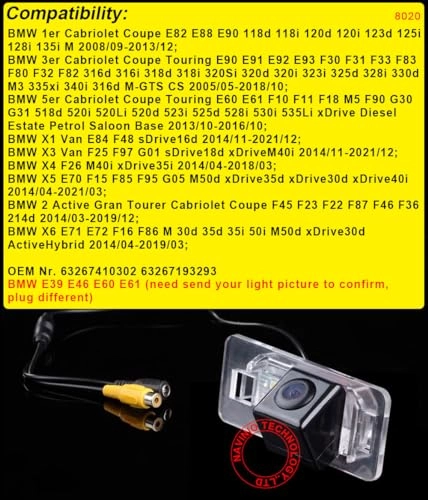 Boot Handle Reversing Camera - Night vision 1280 x 720 pixels