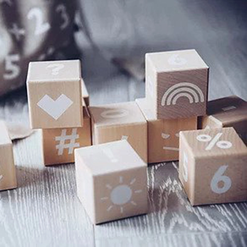 Wooden Maths Blocks - Suitable for 3 years & above 10 pieces