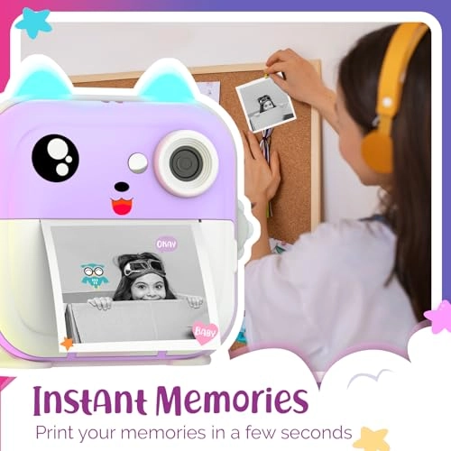 Kids Instant Camera - 48MP 1080P 32GB