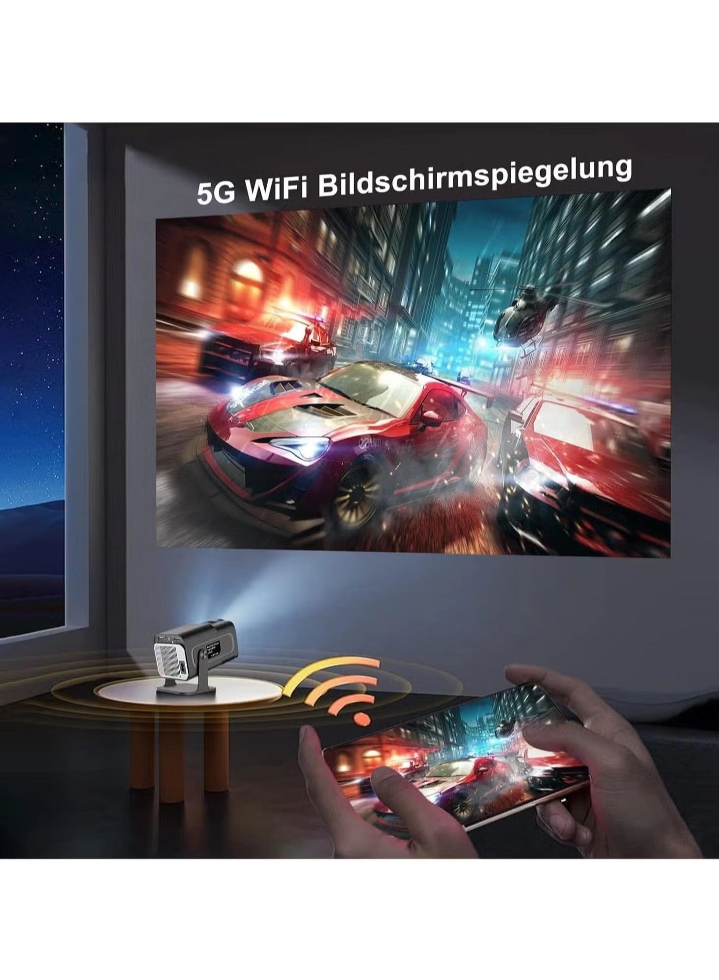Smart 5G Portable Projector - HD 1080P