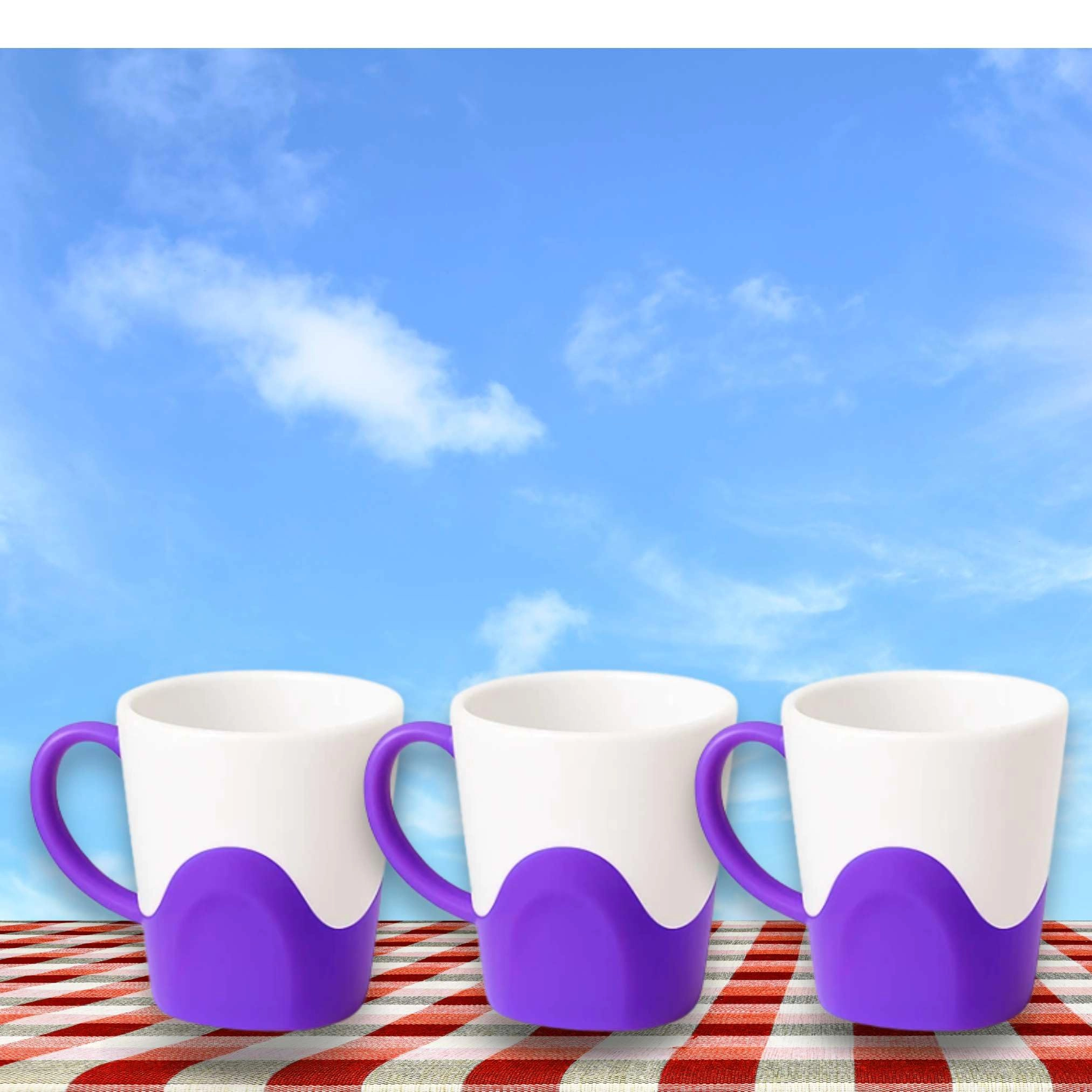 Plastic Mug - 6 pcs - Striped Solid - 280 ml