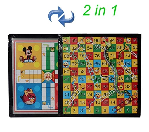 2 in 1 Ludo and Snakes & Ladders Wooden Board - 4 months - 3 years