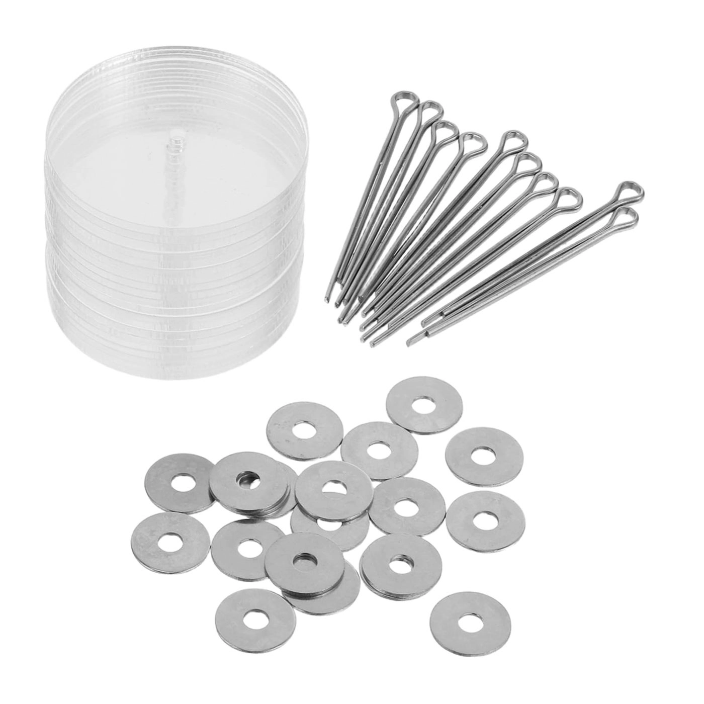 Doll Limb Connectors - 20 x acrylic gaskets 20 x metal gaskets 10 x metal clips